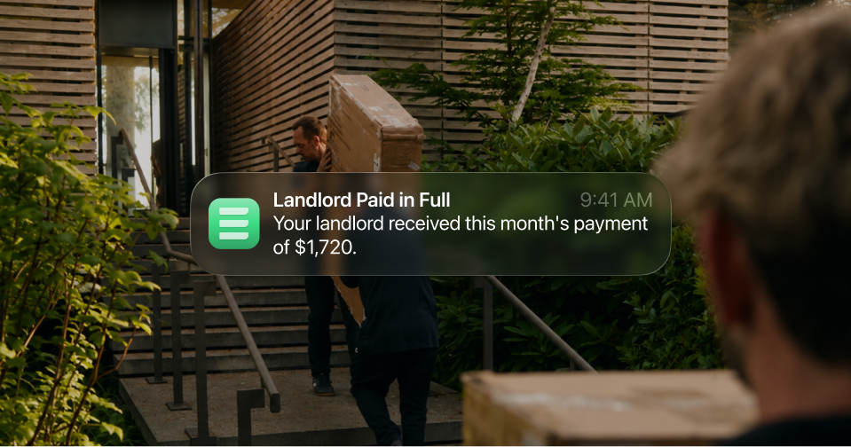 Landlord paid in full notification over a moving scene.