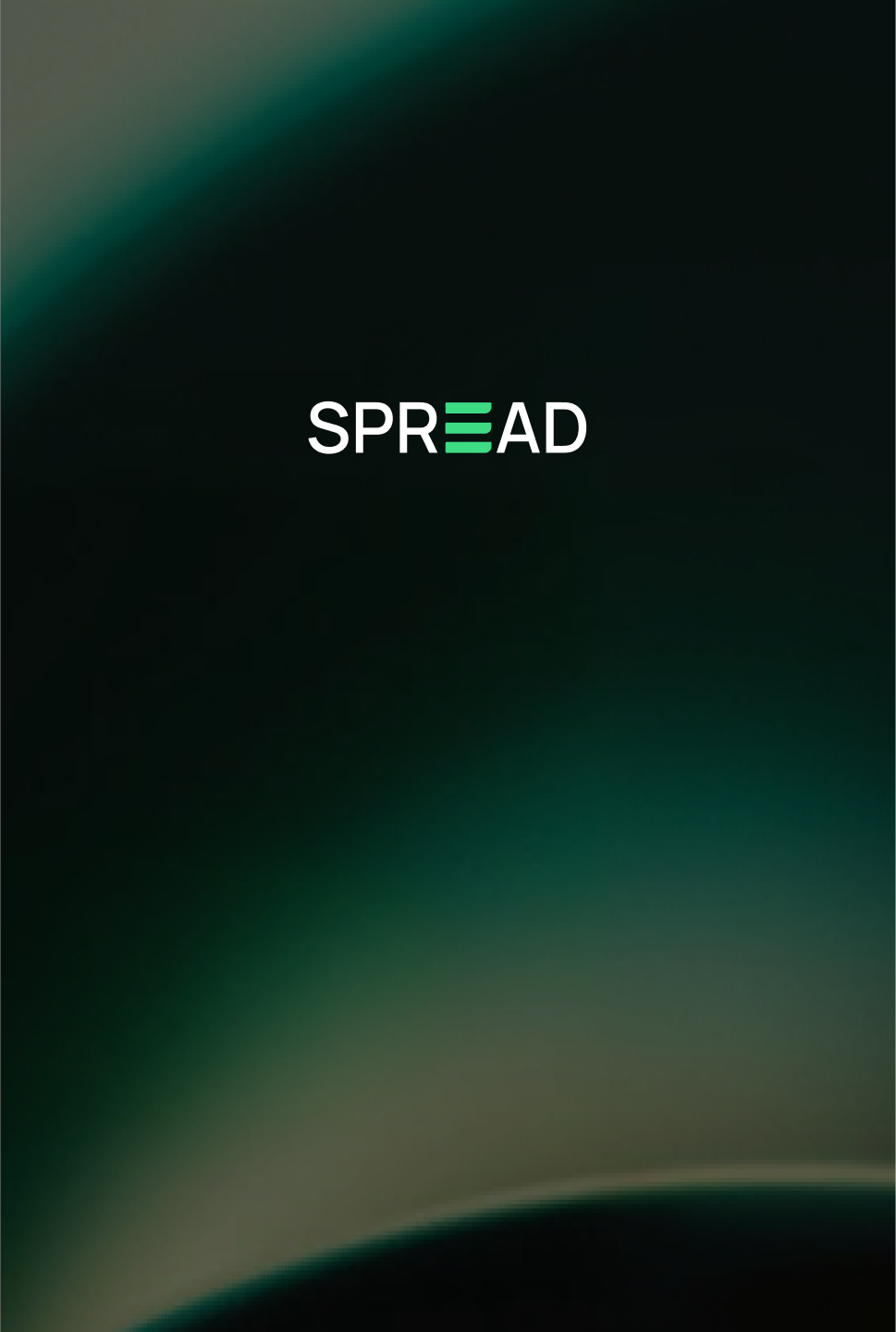 Spread logo over an abstract green security background.
