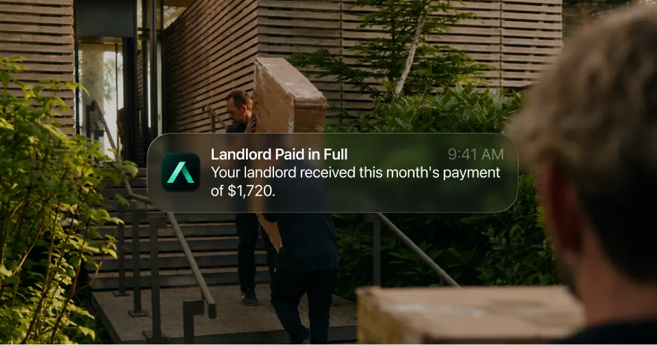 Landlord paid in full notification over a moving scene.